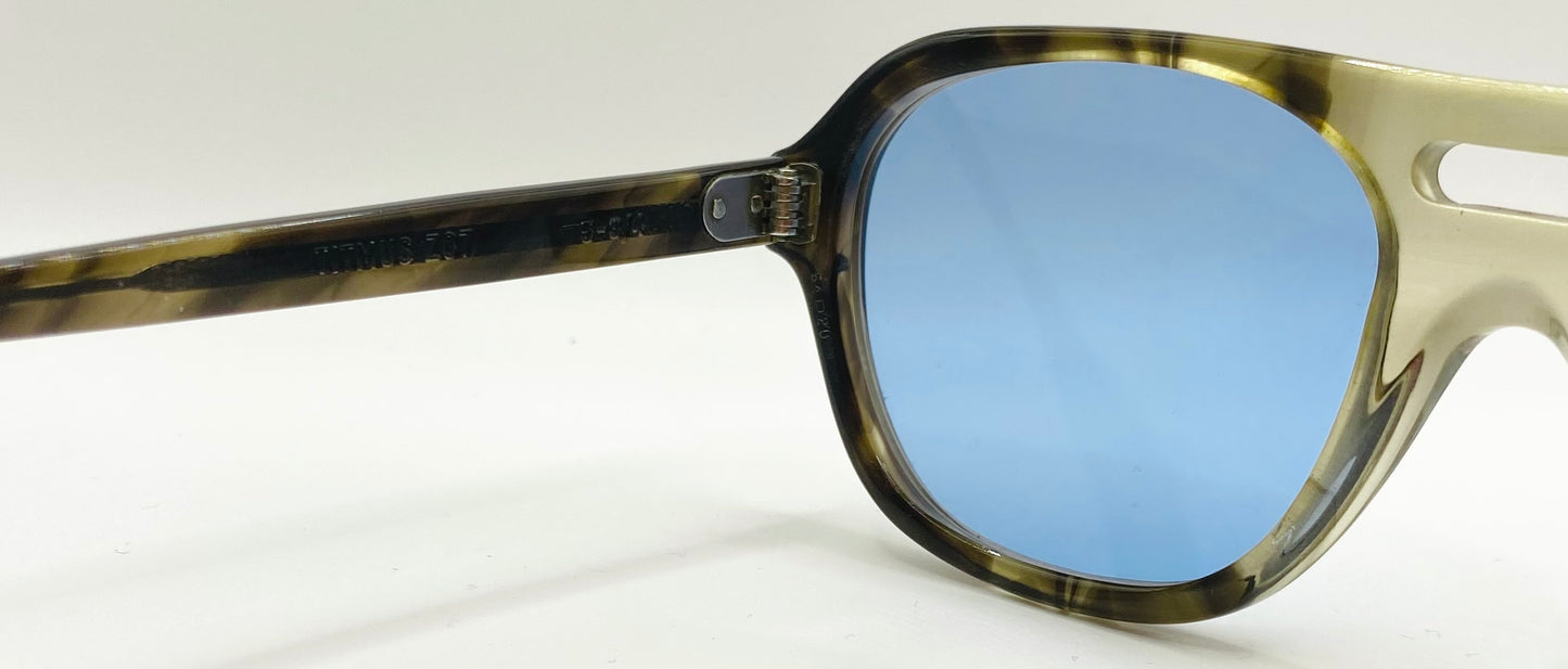 Vintage Titmus Z87 Aviator Safety Glasses w/New Custom Solid Sky Blue Berko’s Designs Lenses