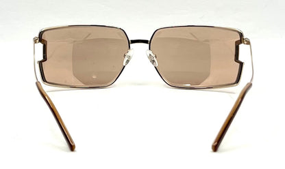Basile 2135-Vintage Sunglasses 63mm Gold Italy Oversized Geometric Frame