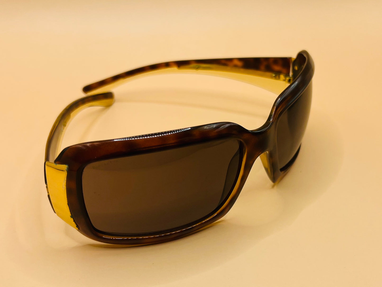 PRADA ITALY SPR 01H 61[]16 2AU-5G1 115 BROWN TONE SHINY TORTOISE WRAP SUNGLASSES-REFURBISHED