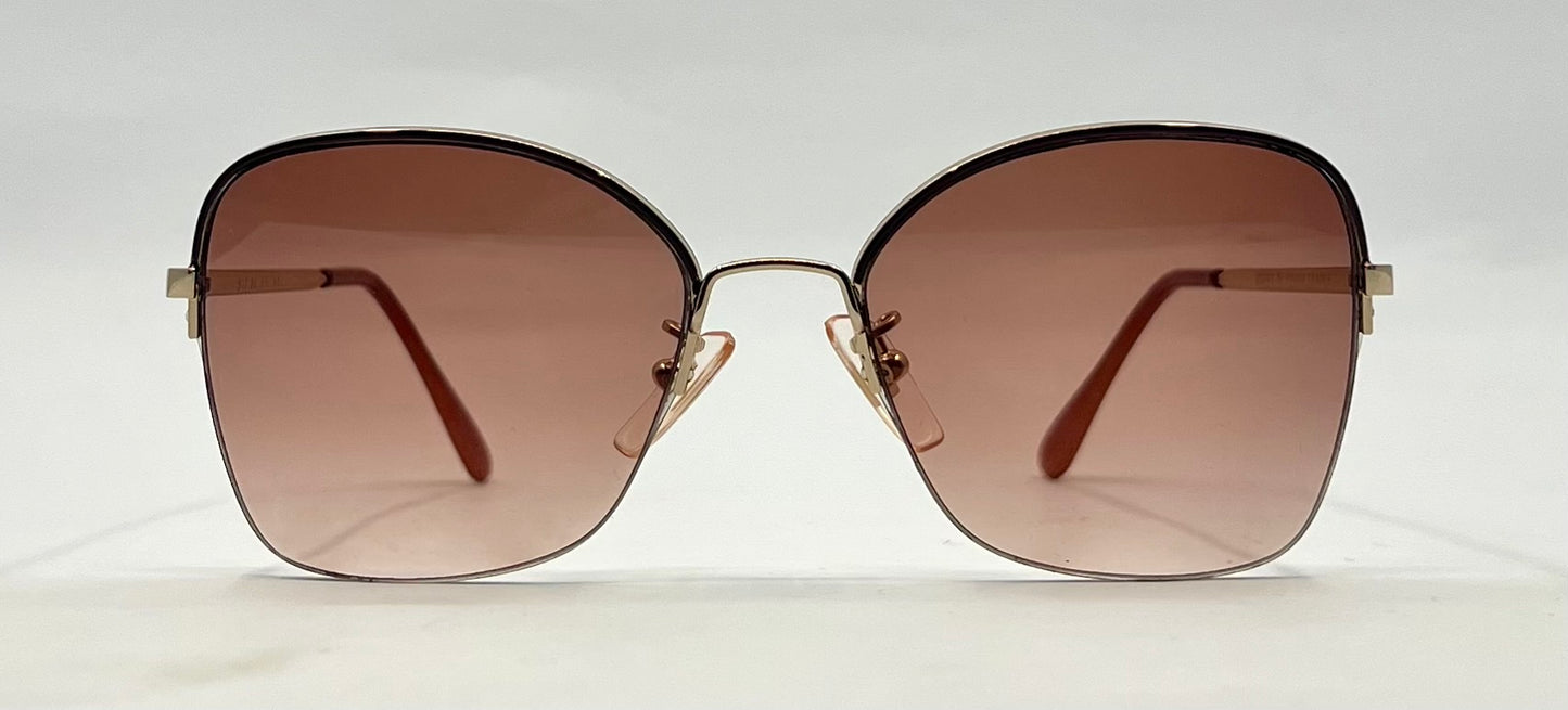 Cottet 941-Vintage Half-Rim Sunglasses-New Gradient Tinted Custom Lenses-Unworn