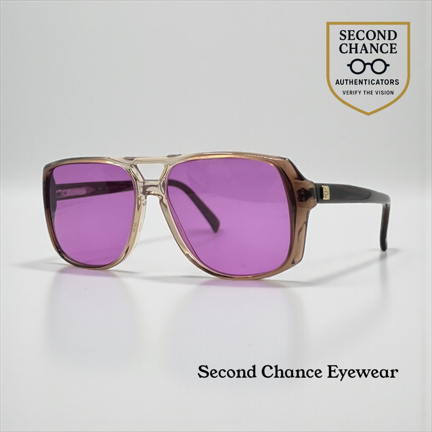Universal Univis Bronzini-9 Vintage Sunglasses-New Purple Second Chance Custom Lenses