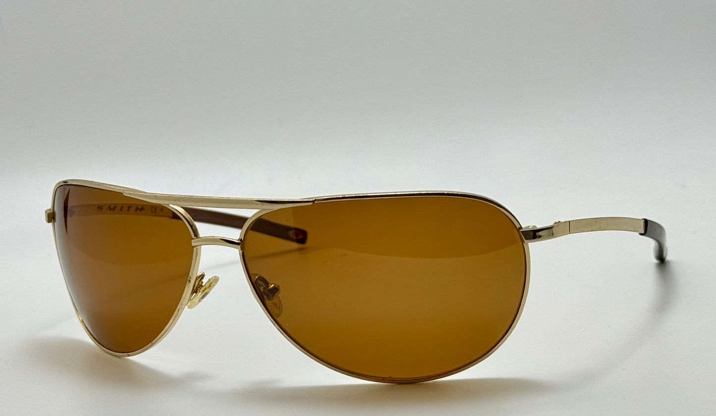 RETRO Smith Optics Serpico Gold Aviator with Brand New Custom Polarized Brown Berko’s Designs Lenses