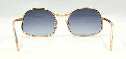 RPS Italy Gold Metal Vintage Sunglasses-New Blue Gradient Custom Tinted Lesnes