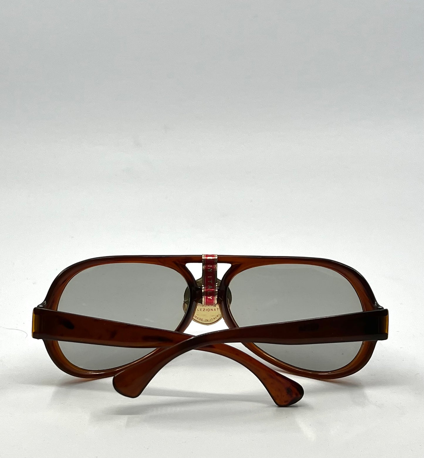 The 70s|80s Italian Sunglasses – Unworn Vintage Aviator Amber Acetate-Org. Lenses