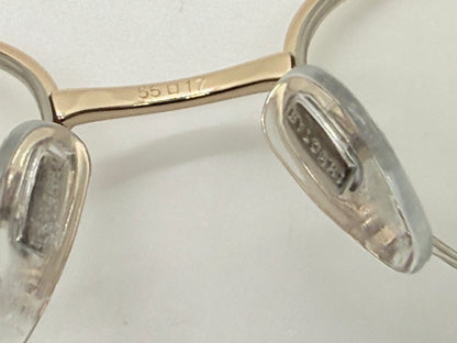 BVLGARI BB2157-B 376 Optical Frames Half Rim Gold Black Italy 55-17-135 w/ Case