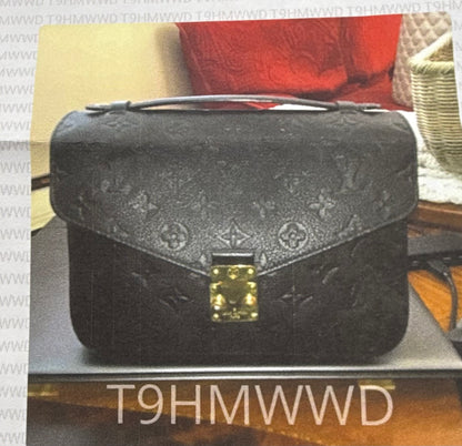 Louis Vuitton Pochette Metis Empreinte-Noir Black Leather Bag-Entrupy