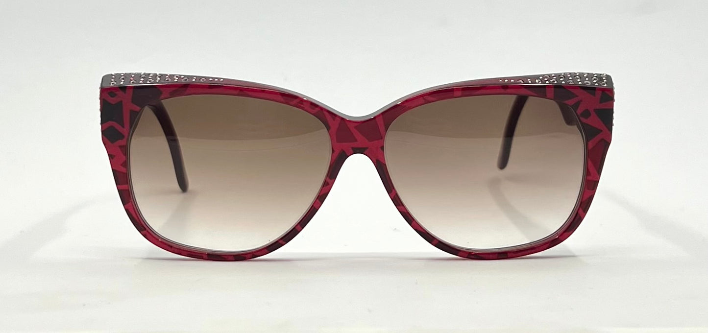 Collezione Zagato 2000/6 Red Crystal Vintage Sunglasses w/New Gradient Brown Custom Lenses