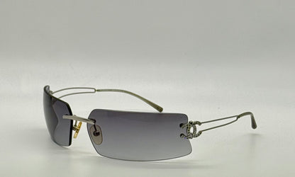 Chanel 4051-B Crystal CC Rimless Shield Sunglasses 170/76 Unworn Original Case