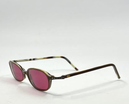 Valentino Vintage Sunglasses w/New Solid Pink Custom Tinted Lenses-Italy-Unworn