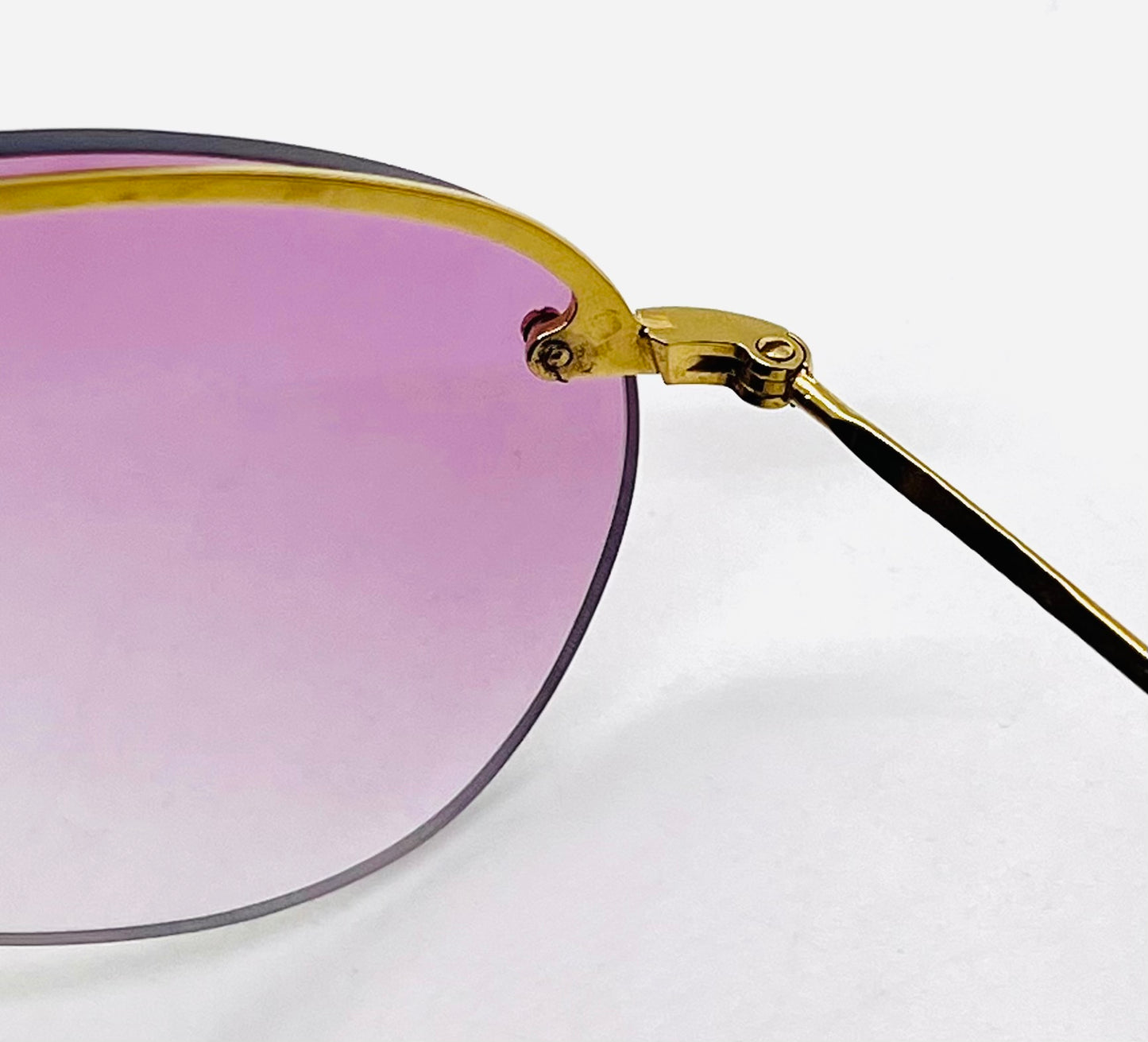 Gucci GG1292/S Gold Unworn Vintage Aviator Full Kit Custom Pink Lenses