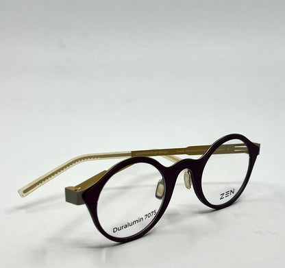 Zen Barcelona Einstein Z457 C.04 44-25 Round Optical Glasses Duralumin 7075 NIB