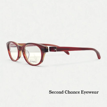 Kio Yamato KP-126U 49mm Red Oval Eyeglasses-New/Unworn-Japan Handmade