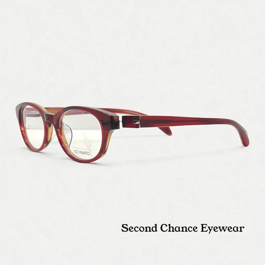 Kio Yamato KP-126U 49mm Red Oval Eyeglasses-New/Unworn-Japan Handmade