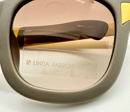 Linda Farrow Luxe LFL/1/6 Grey Gold Oversized Sunglasses Japan Deadstock Kit