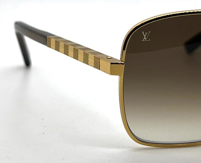 Louis Vuitton Z0259U Attitude Damier Gold Pilot Sunglasses Full Kit 59mm