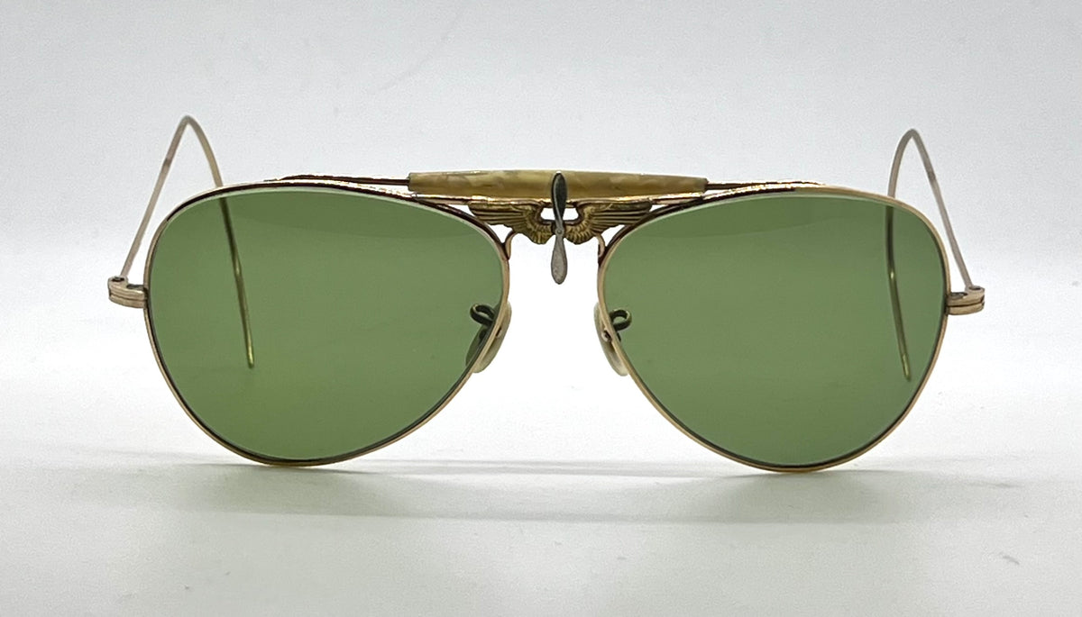 Art-Craft Winged Propeller Aviator-12K GF-Mother-of-Pearl VINTAGE Sunglasses