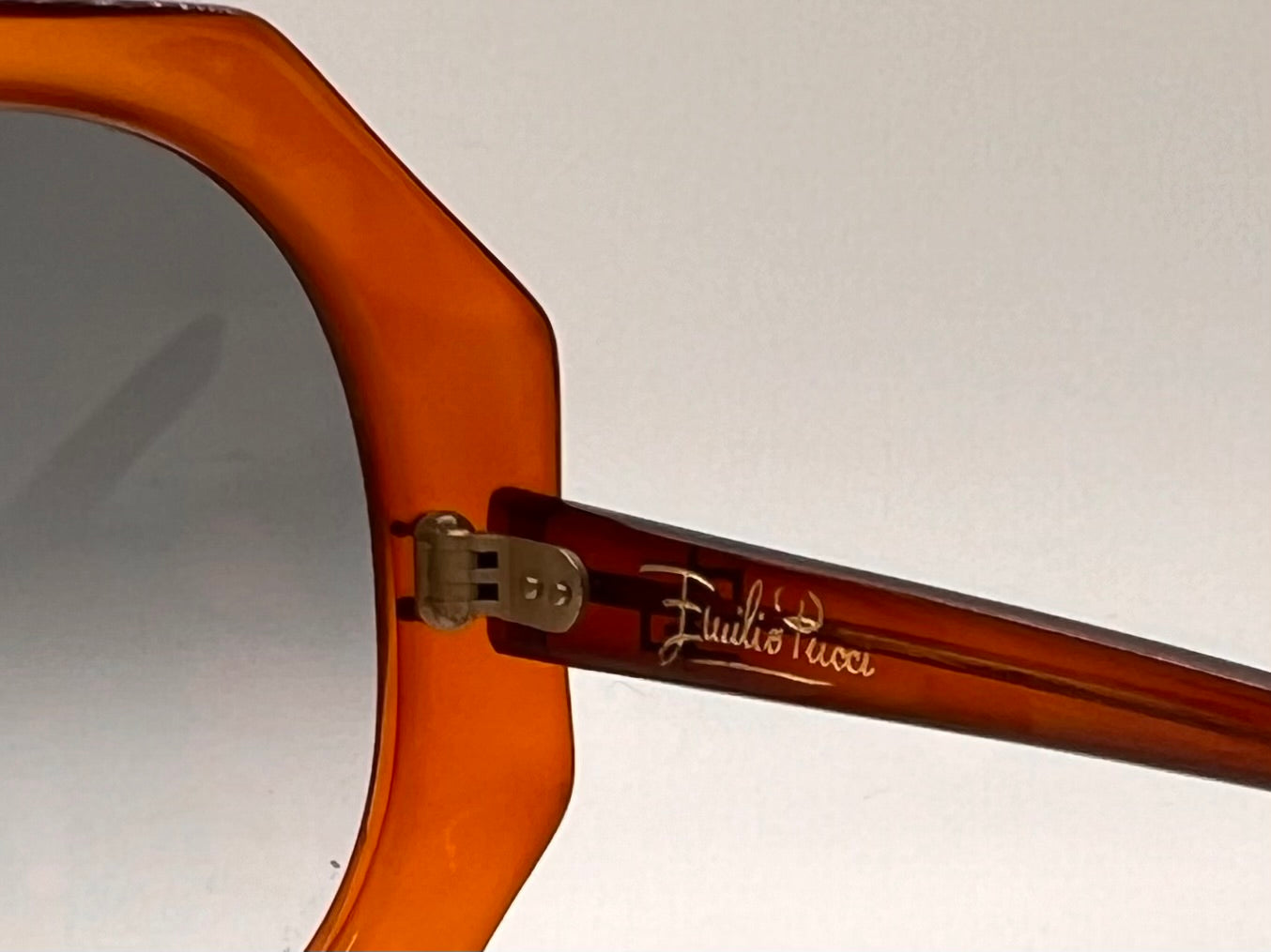 Vintage Emilio Pucci 5300 Sunglasses Amber Honey Burnt 53-18-130 Oversized