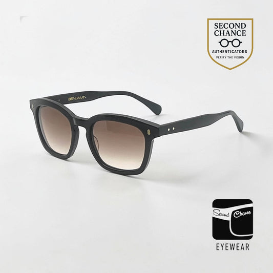Benjamin “James” Matte Black Sunglasses | Made in Japan | Custom Gradient Lenses | Full Kit |