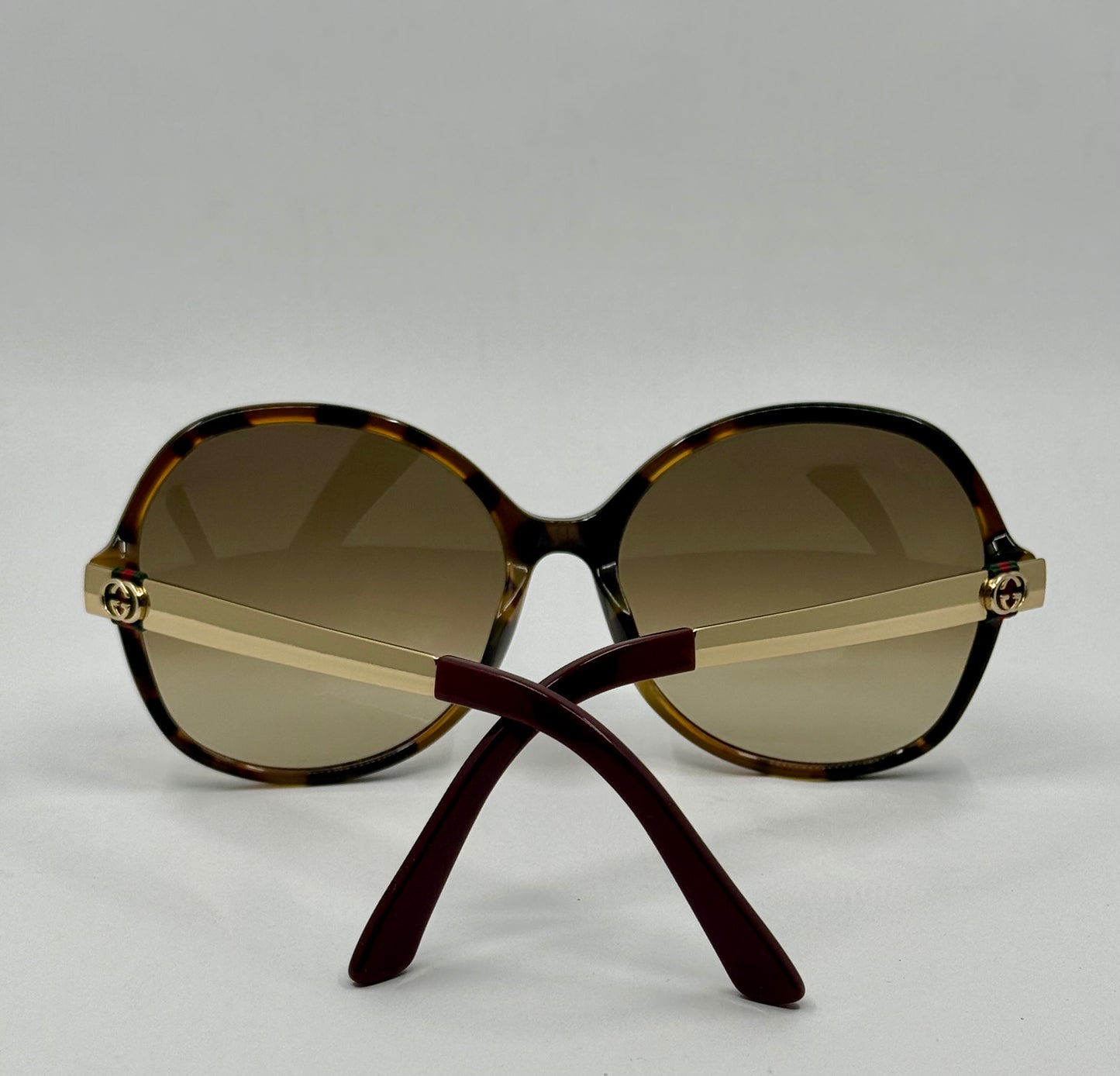 Gucci GG3796/F/S LV5CC Oversized Butterfly Sunglasses Gold Brown Authentic