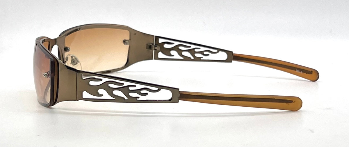 Armani 9018-Y2K Style Bronze Flame Cutout Sunglasses-Unworn/Original-Italy