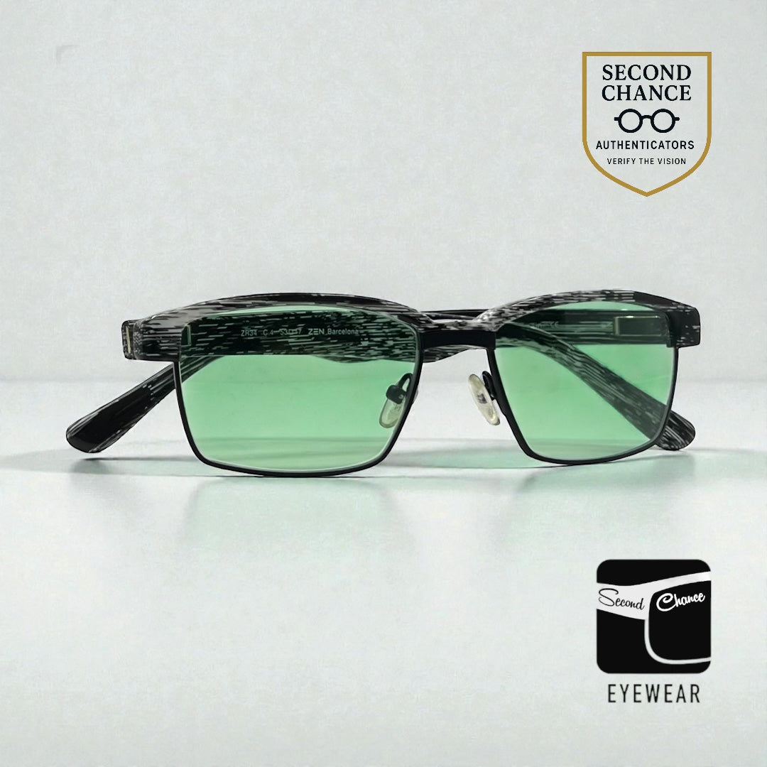 ZEN Barcelona ZR34 Sunglasses w/New Solid Green Custom Lenses-Unworn