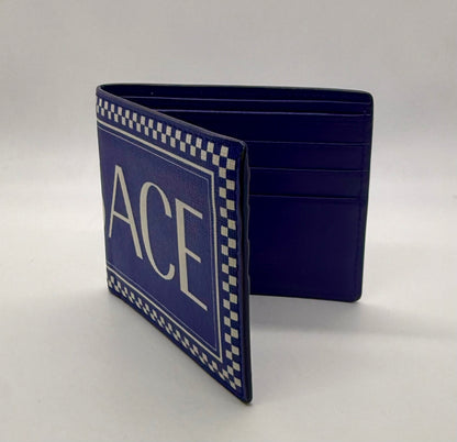 Versace Blue & White Logo Bifold Wallet-Made in Italy-Authentic