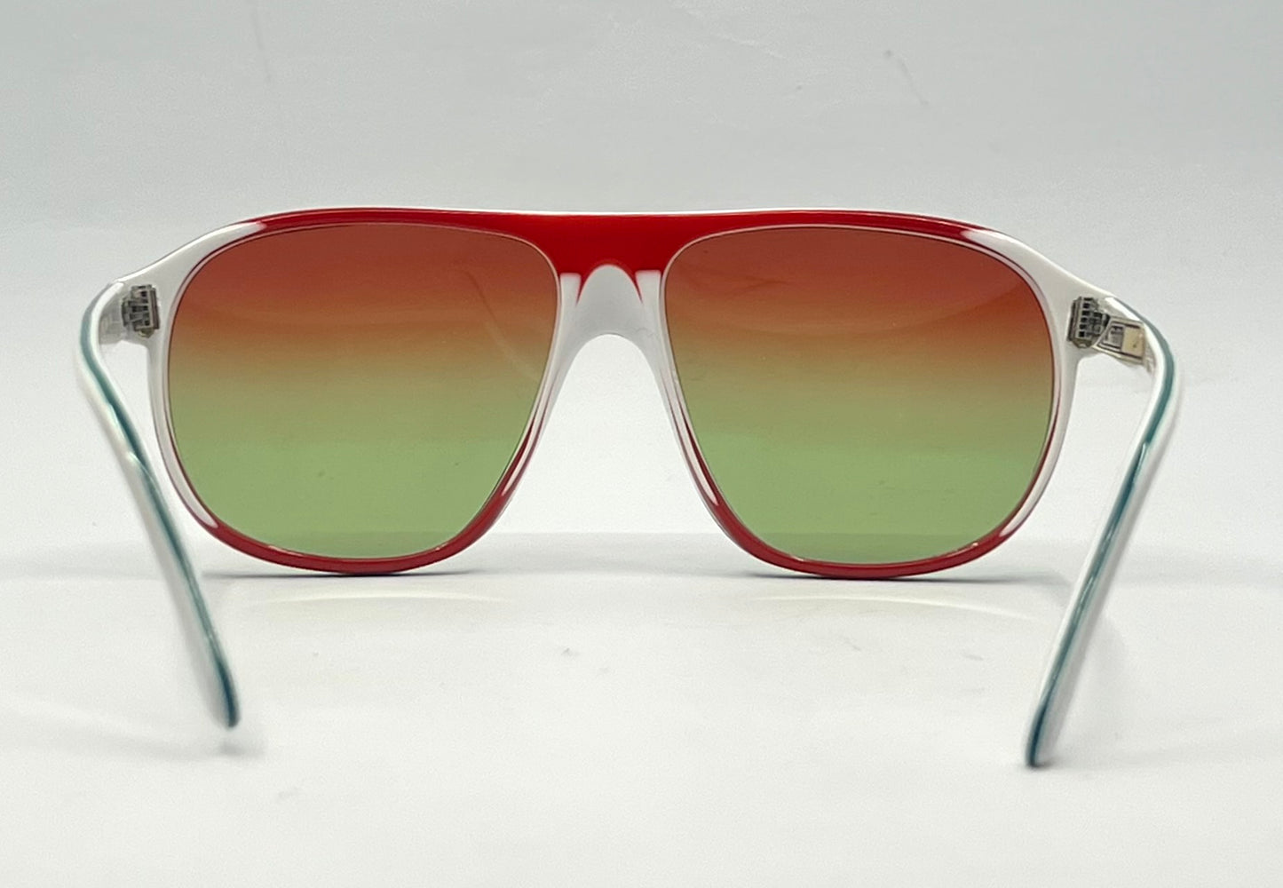 Safilo HIT 26 VINTAGE White Sunglasses-New Red/Green CUSTOM Gradient Lenses