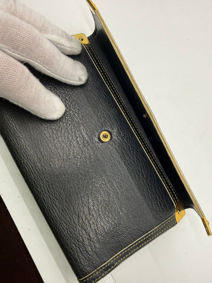 Louis Vuitton Vintage Navy Blue Leather Continental Long Wallet – France