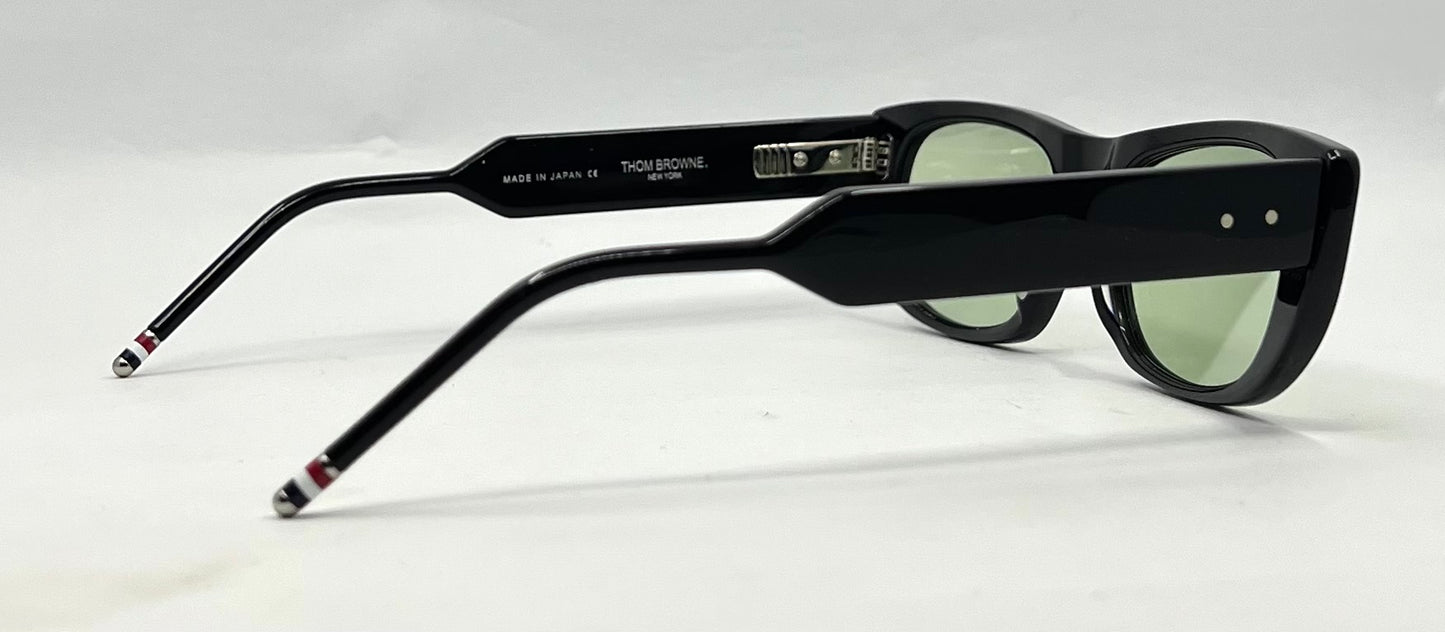 Thom Browne TBX417-53-01 Black Sunglasses-New Day/Night Green Custom Lenses-Unworn