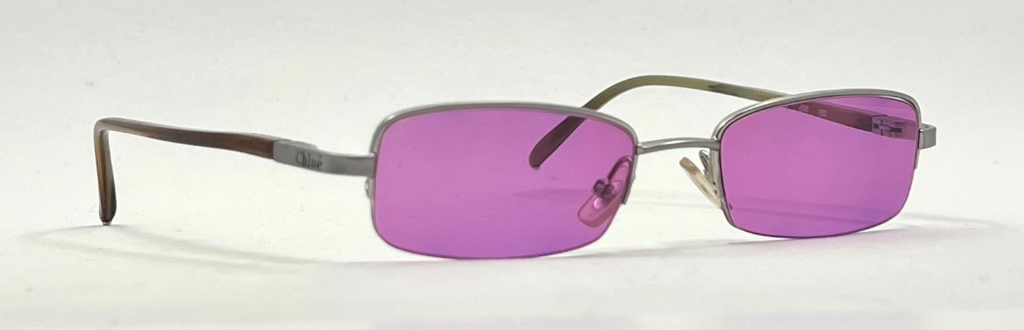 Chloé CL1105 Y2K Vintage Sunglasses w/New Solid Purple Custom Lenses-France