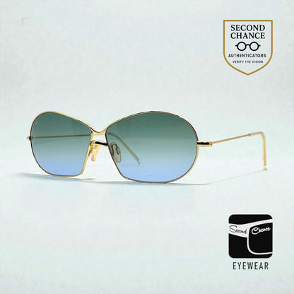 Italian Gold Metal Sunglasses w/New Custom Gradient Lenses-Unworn