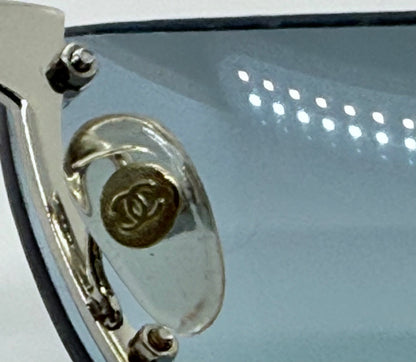 CHANEL C232-7H Rimless Shield Sunglasses Turquoise Melanin Lens-Deadstock