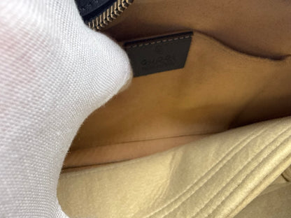 Gucci GG Marmont Small Camera Bag-Black Leather- Chevron Gold