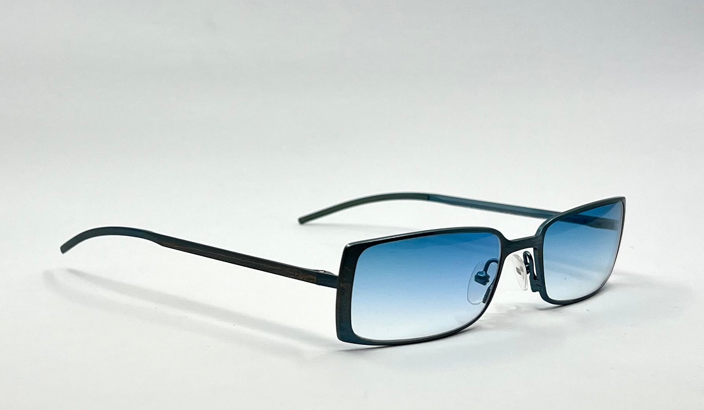 Christian Dior CD 3601 58U Metallic Blue Vintage Sunglasses w/New/Custom Gradient Lenses