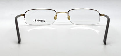 Chanel Gold Semi-Rimless Vintage-Eyeglasses 50-19 Unworn Italy
