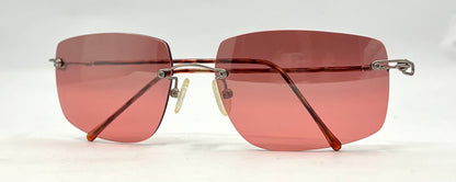 JBK 21.2-Rimless Italian Design Sunglasses-Rose Solid Tint Lens 46-20