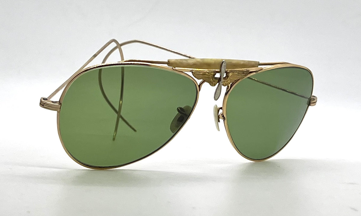 Art-Craft Winged Propeller Aviator-12K GF-Mother-of-Pearl VINTAGE Sunglasses
