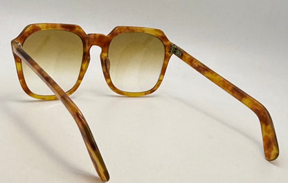 Jean Lafont YAN Vintage Sunglasses Amber Tortoise w/ Original Glass Lenses