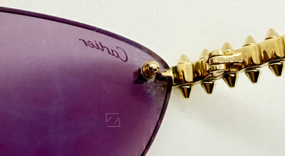 Cartier Clash de Cartier CT0543S 004 Gold Rimless Sunglasses-ZEISS Purple Lenses
