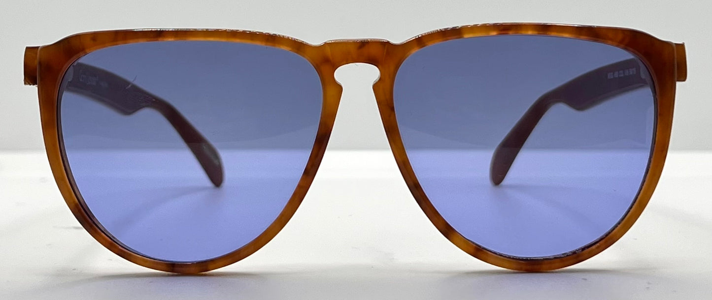 Gianni Versace 465 909 Vintage Sunglasses w/New Solid Blue Custom Lenses-54mm-Unworn/NOS