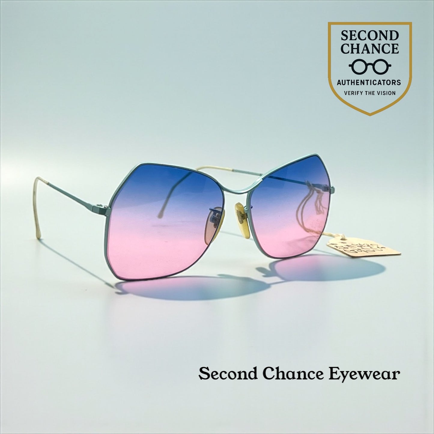 Cobalt C-3 54-17 Vintage Sunglasses-New Blue-Rose Second Chance Custom Lenses