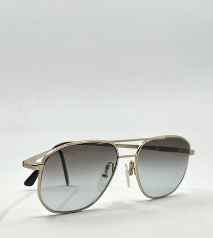 Studio 123-R-Flex Gold Vintage Aviator Sunglasses w/New Grey Gradient Custom Lenses-Deadstock