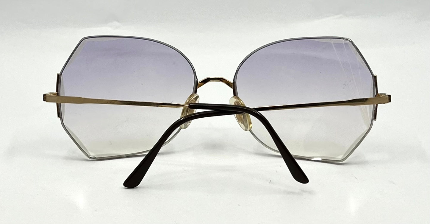 THIRA 62 Vintage 70s Frame-Rimless Geometric Sunglasses-Unworn-France