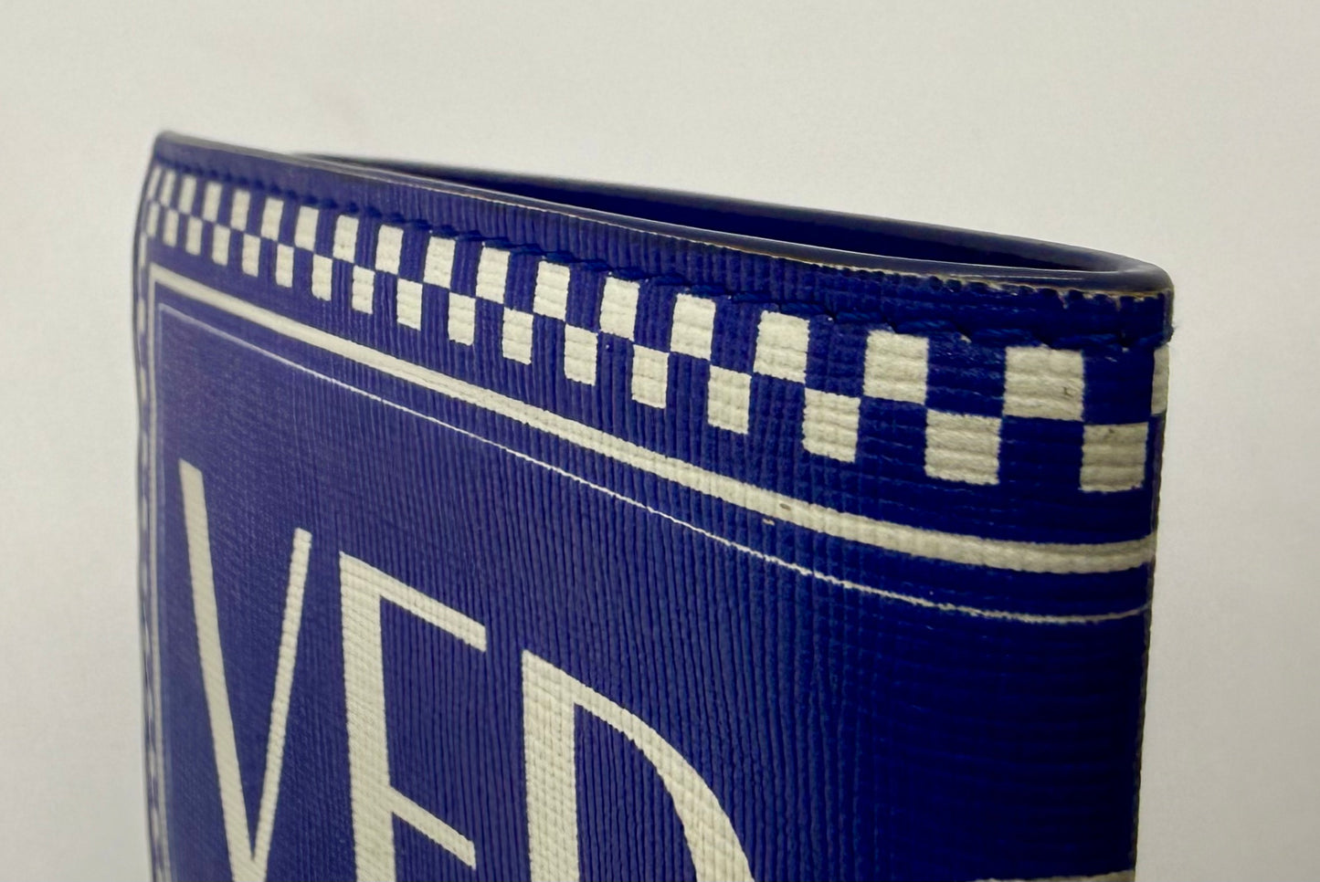 Versace Blue & White Logo Bifold Wallet-Made in Italy-Authentic