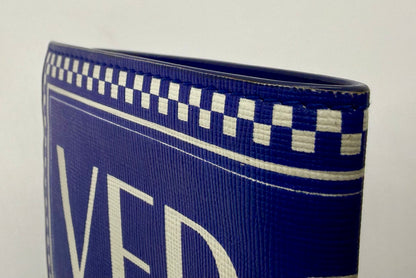 Versace Blue & White Logo Bifold Wallet-Made in Italy-Authentic