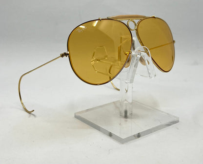 Bausch & Lomb Ray-Ban Shooter 62-8 Arista Gold Amber Mineral Glass-USA