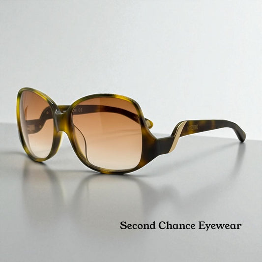 Vintage Moschino MO56502 Oversized Tortoiseshell Sunglasses – Gold Temples – Full Kit