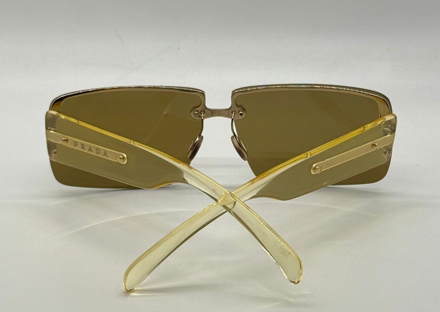 Prada SPR58B Rimless Vintage Shield Sunglasses Deadstock/Unworn-Italy