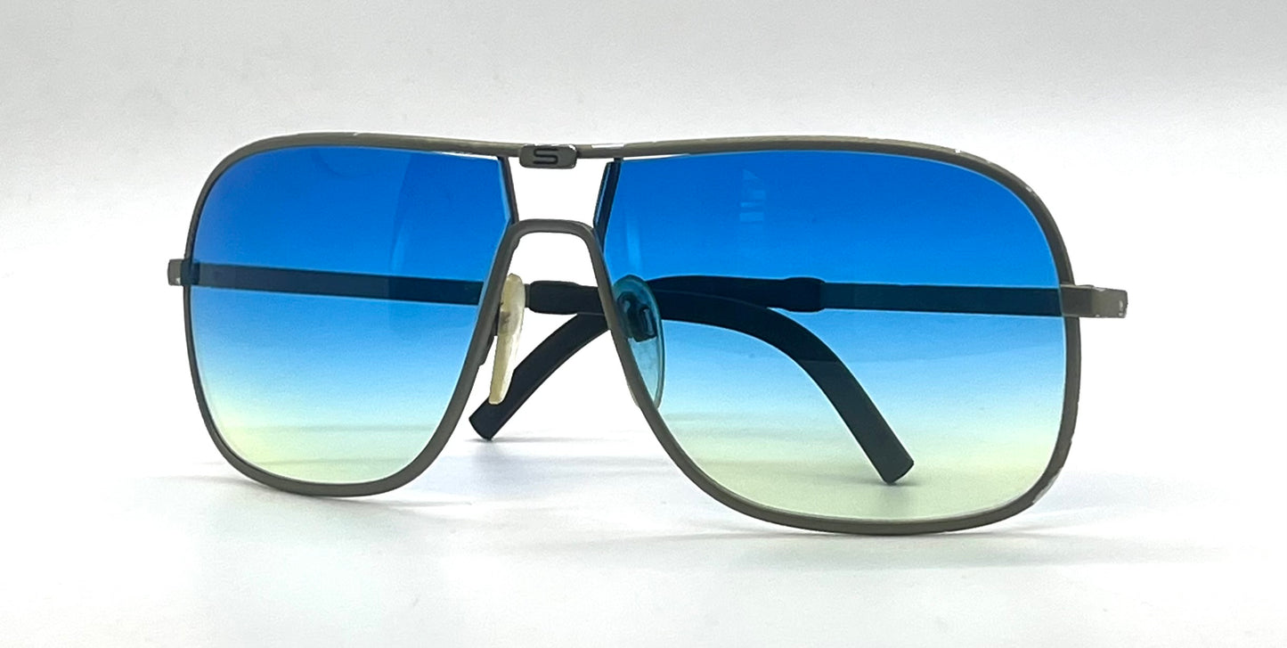 Silhouette M 8500 Vintage Navigator Sunglasses-New Custom Blue Gradient Lenses