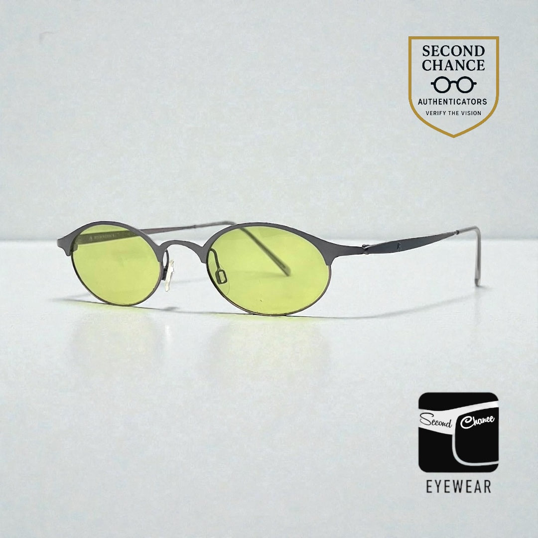 Rodenstock R4241-Y2K Vintage Oval Sunglasses-New Custom Bottle Green Tinted Lenses